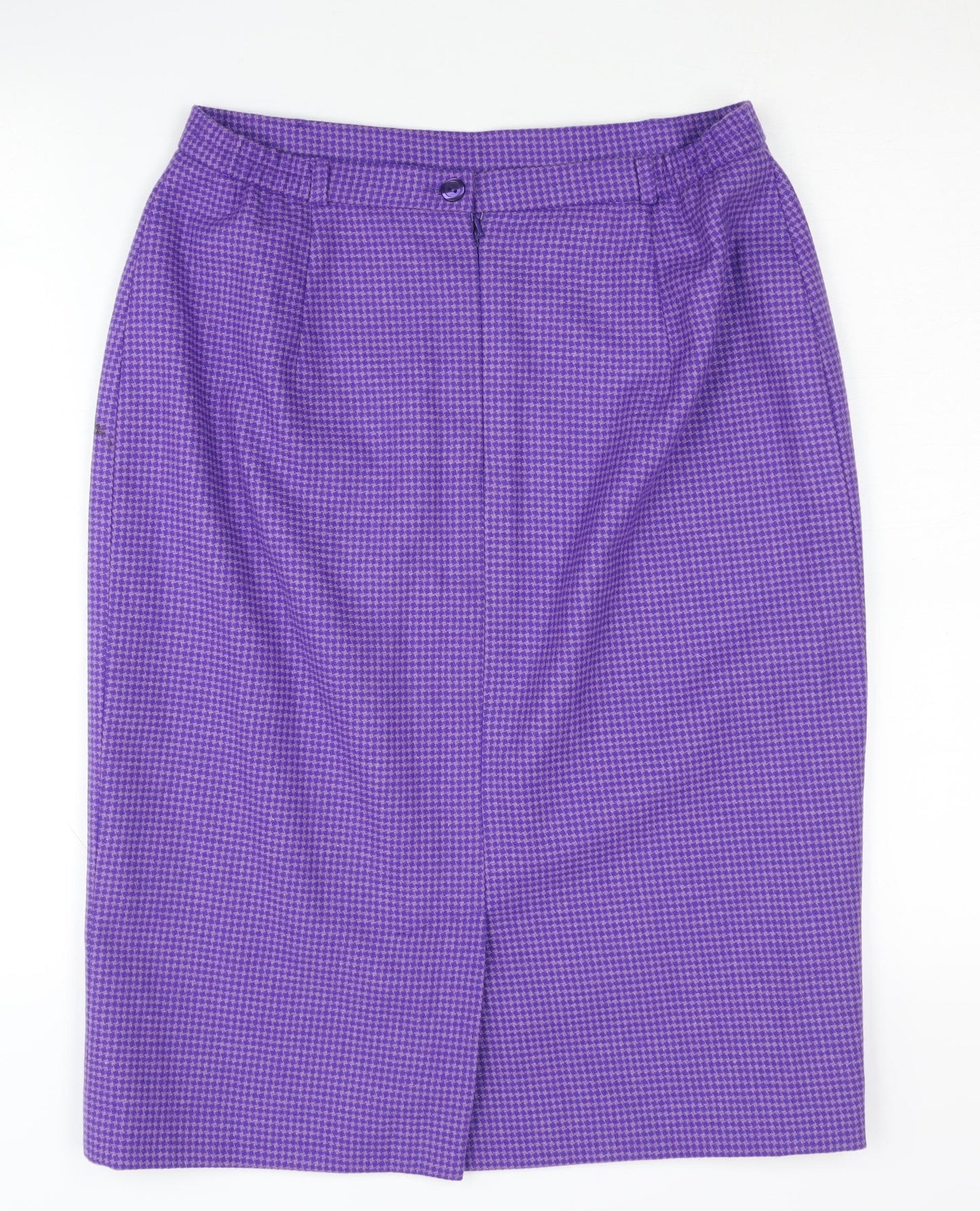 Eastex Women's Purple Check Pencil Skirt, Size 12