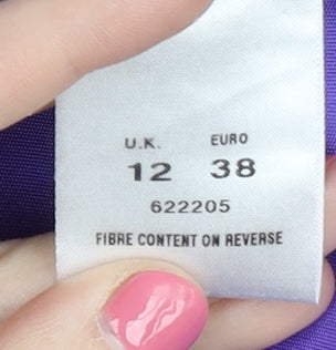 Eastex Women's Purple Check Pencil Skirt, Size 12