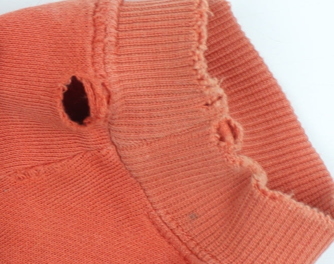 Adidas Women's Orange Pullover Sweatshirt M Crew Neck