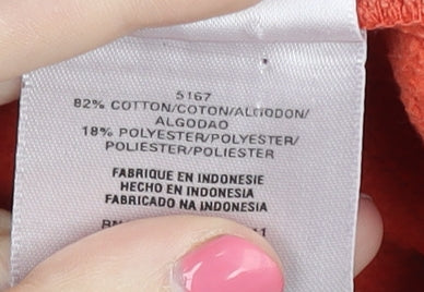 Adidas Women's Orange Pullover Sweatshirt M Crew Neck