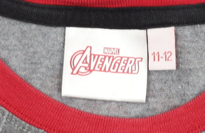Marvel Boys Iron Man T-Shirt 11-12 Years Grey Red Sequin