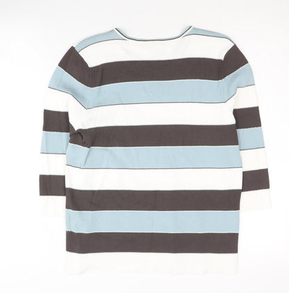 Eastex Women's Multicoloured Stripe Pullover Jumper Size 10