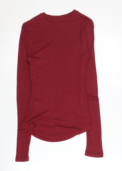Harry Potter Women's Red Knit Long Sleeve T-Shirt Size 8