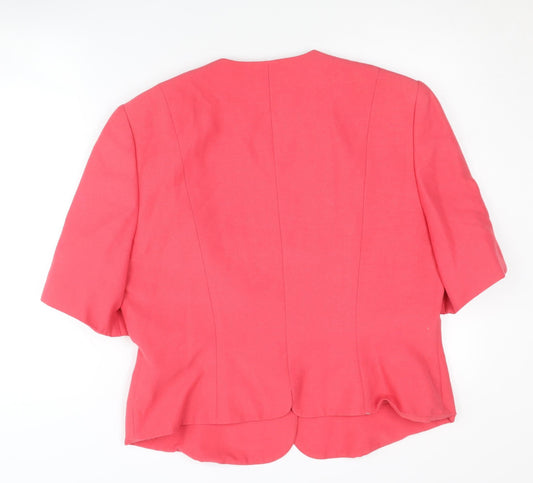 Viyella Women's Pink Blazer UK 16 Short Sleeve