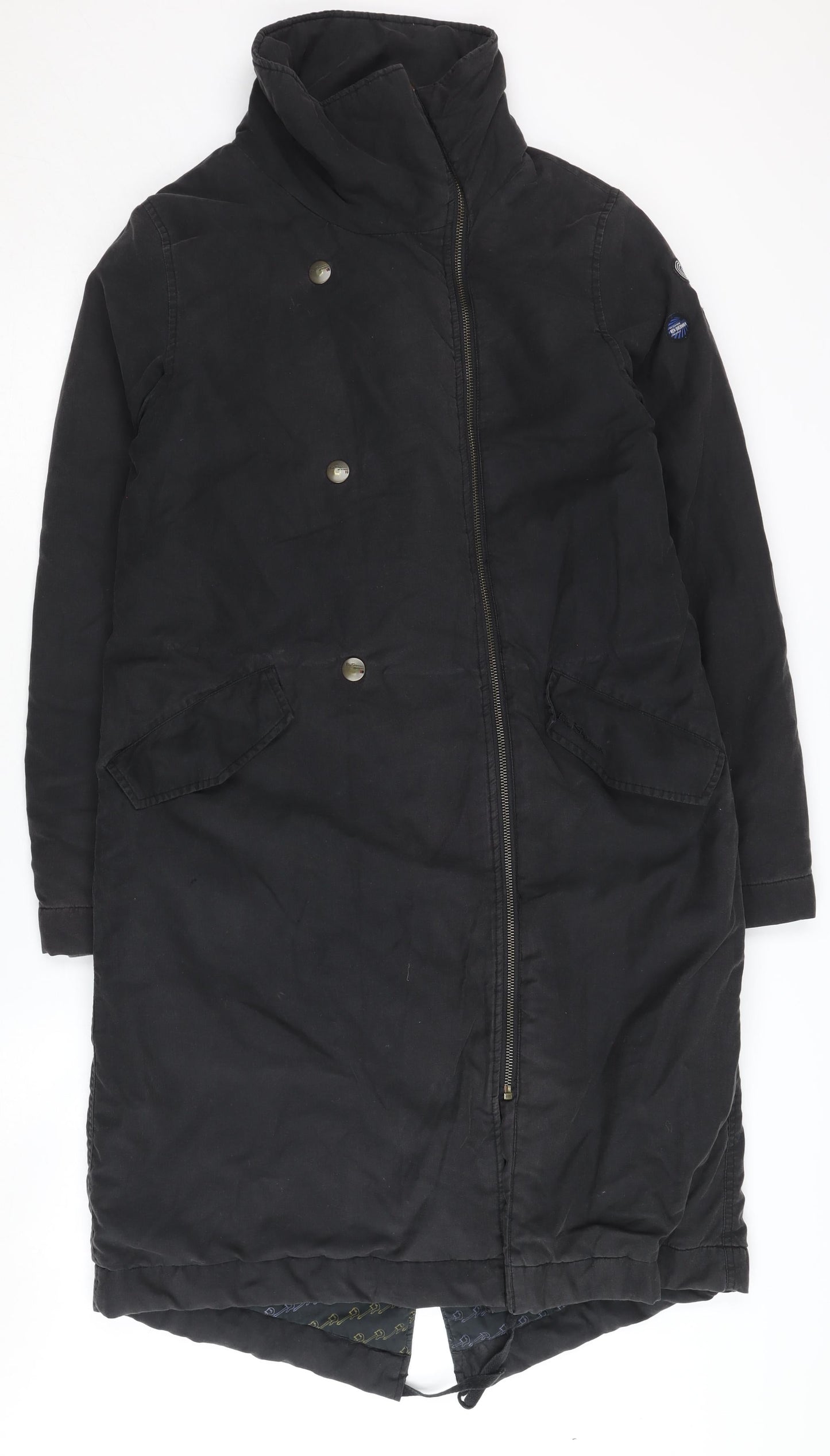 Mens UK Size S Ben Sherman Black Basic Coat