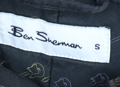 Mens UK Size S Ben Sherman Black Basic Coat