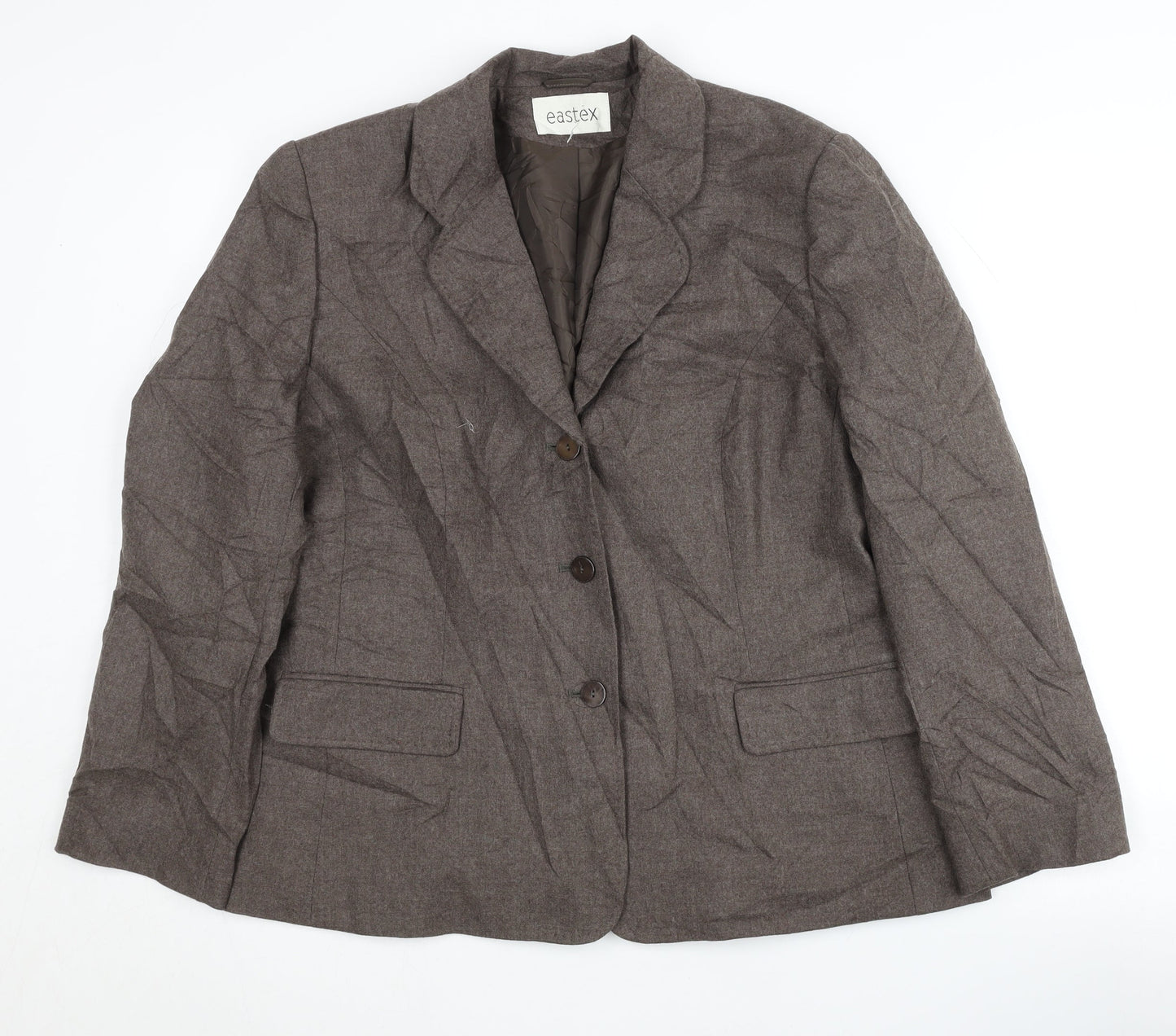 Eastex Women's Brown Wool Blend Blazer Size 14