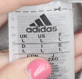 Adidas Men's Beige T-Shirt, Large, Crew Neck, Logo Accent