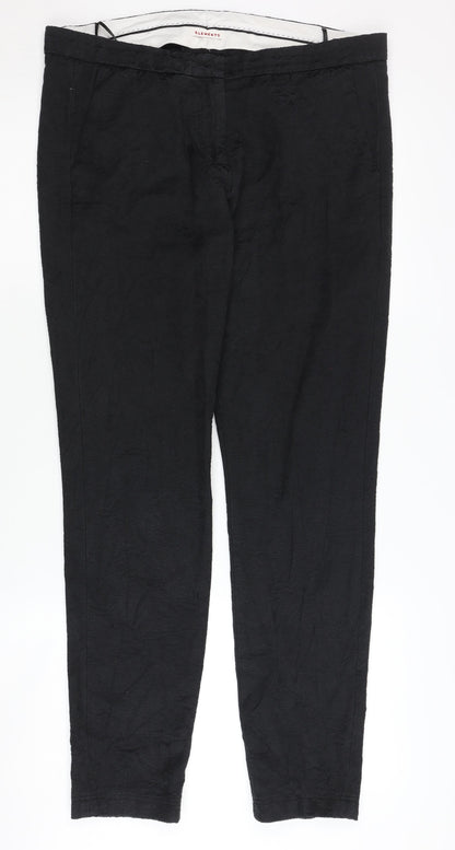 Elements Women's Black Trousers Size 10 Cotton Blend
