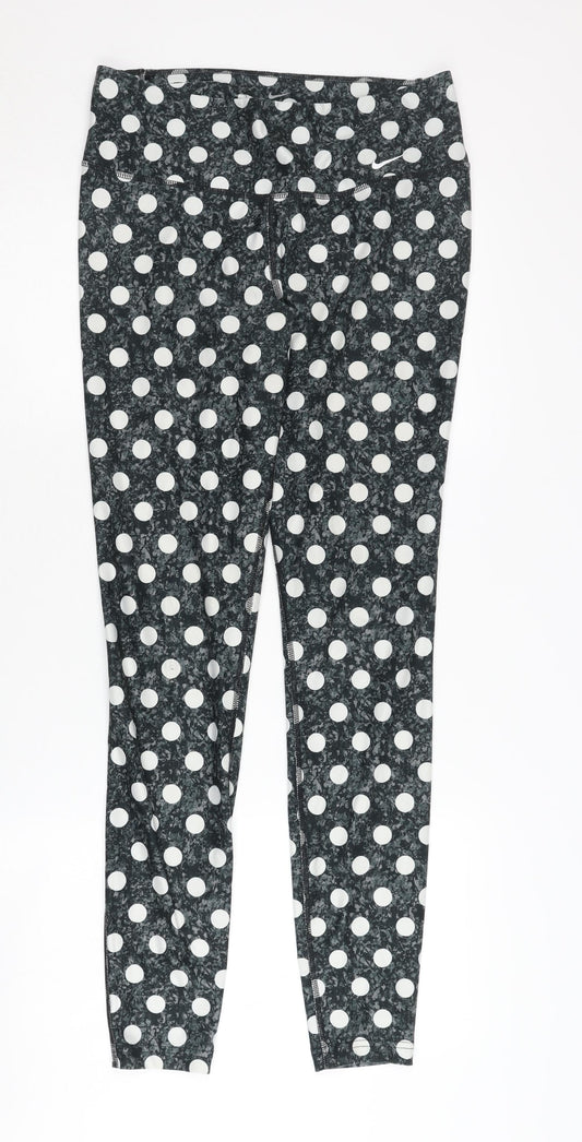 Nike Women's Black Polka Dot Leggings M