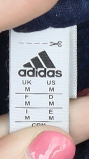 Adidas Men's Blue Full Zip Hoodie M Logo