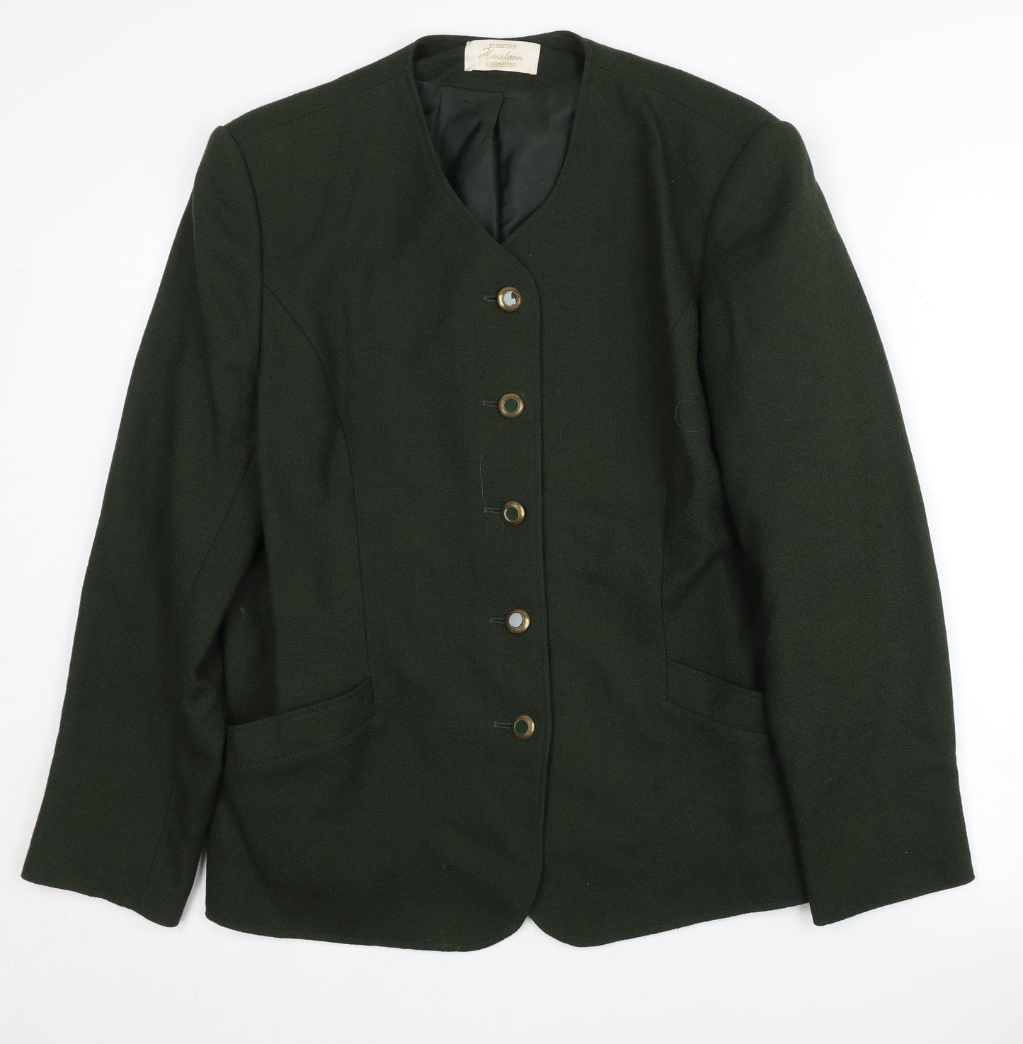 Eastex Women's Green Wool Blazer - Size 16, Vintage