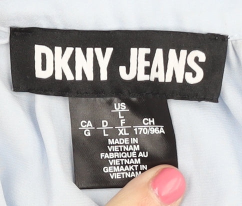 Womens UK Size L DKNY JEANS Blue Basic Blouse