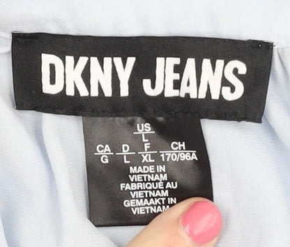 Womens UK Size L DKNY JEANS Blue Basic Blouse