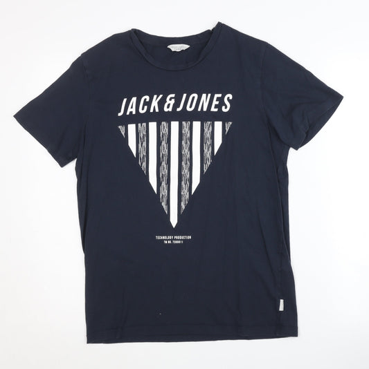 Mens UK Size S JACK & JONES Blue  T-Shirt