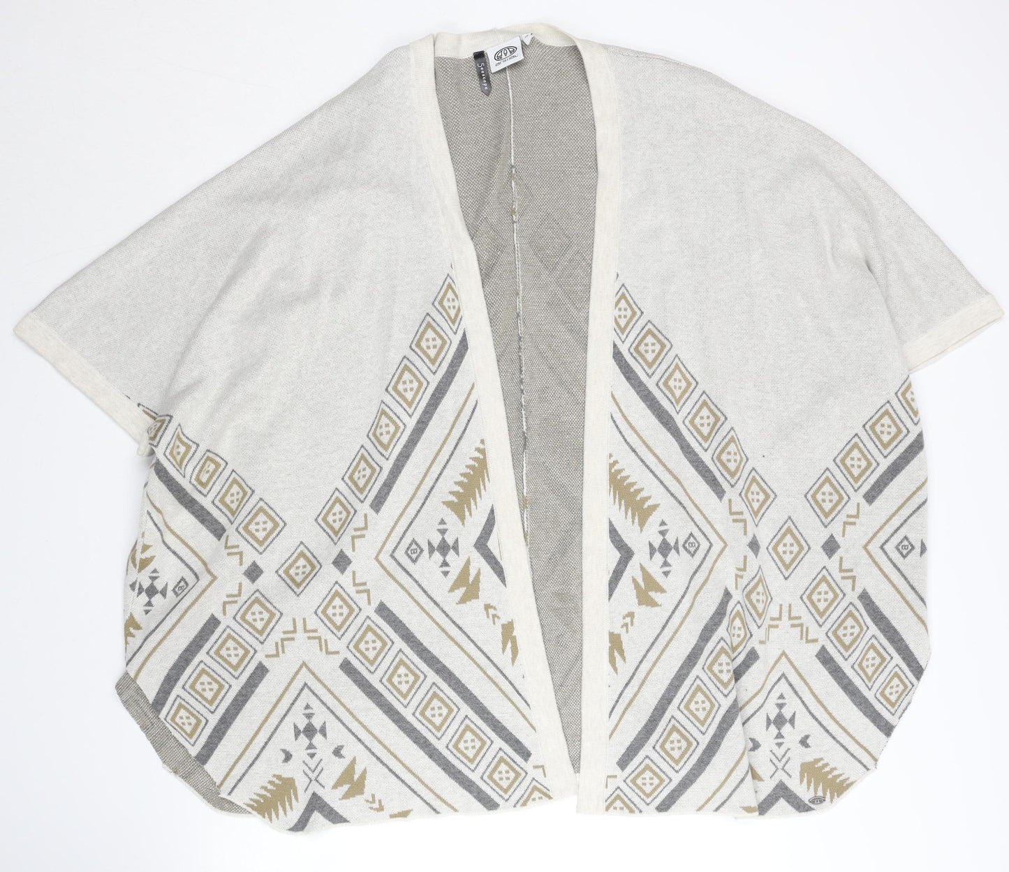 Womens UK Size 10 Animal Ivory Cape Jumper