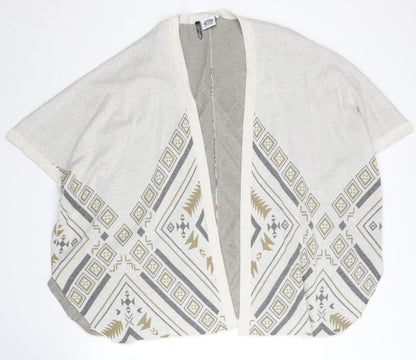 Womens UK Size 10 Animal Ivory Cape Jumper