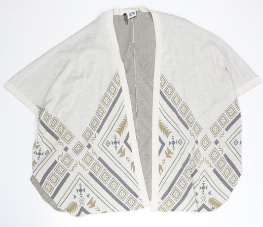 Womens UK Size 10 Animal Ivory Cape Jumper