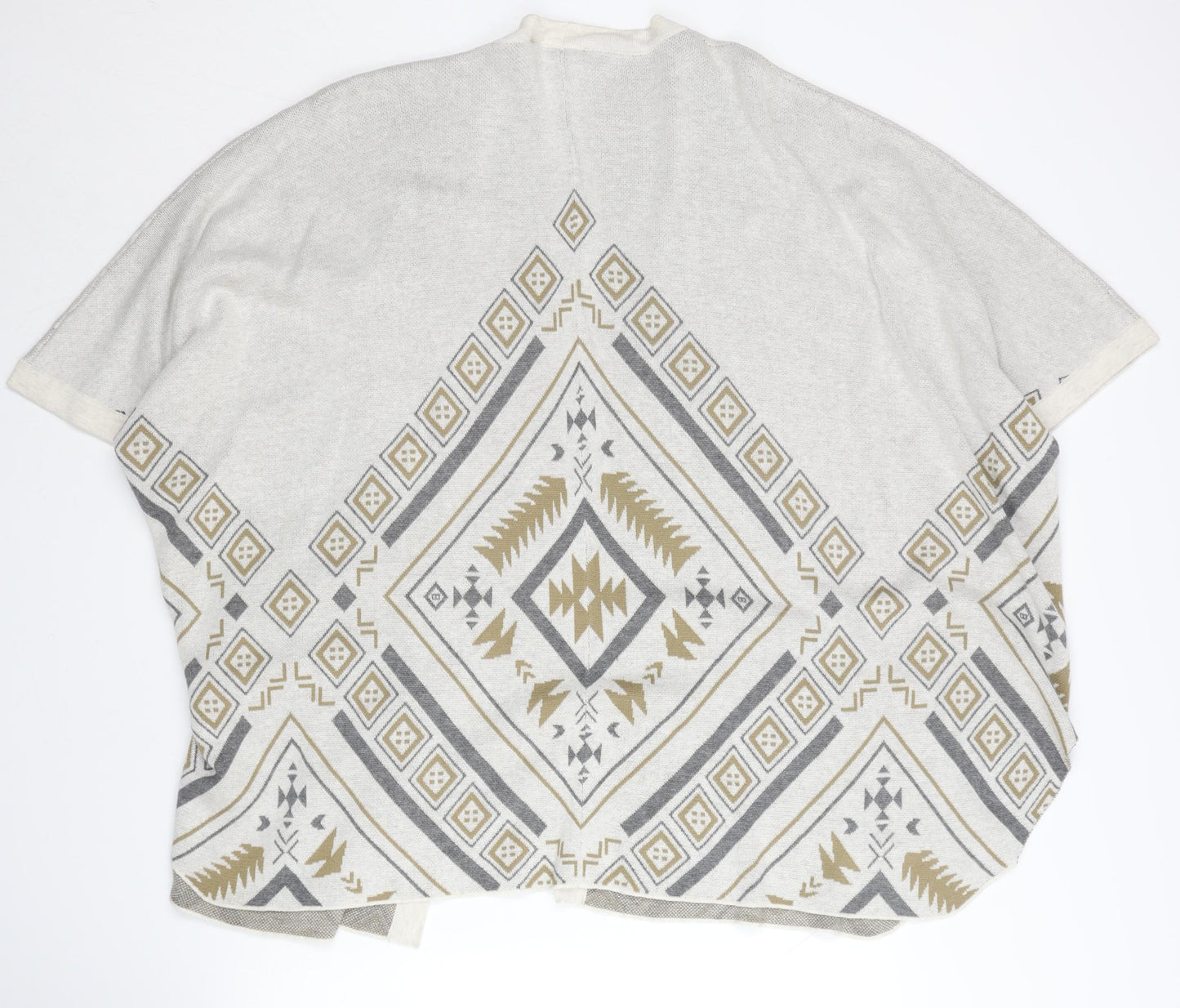 Womens UK Size 10 Animal Ivory Cape Jumper