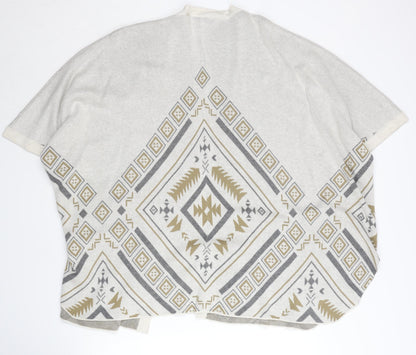 Womens UK Size 10 Animal Ivory Cape Jumper