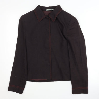 Jigsaw Brown Blazer Women Size 8 Linen Blend Elegant