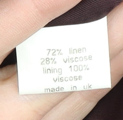 Jigsaw Brown Blazer Women Size 8 Linen Blend Elegant