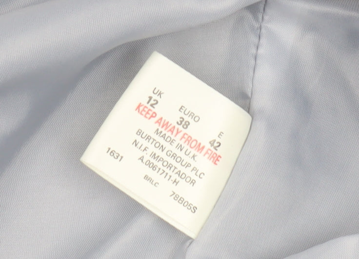 Burton Women's Grey Overcoat, Size 12, Elegant Business Wear