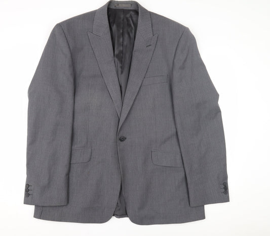 Mens UK Size 44 Jeff Banks Regular Grey Suit Jacket