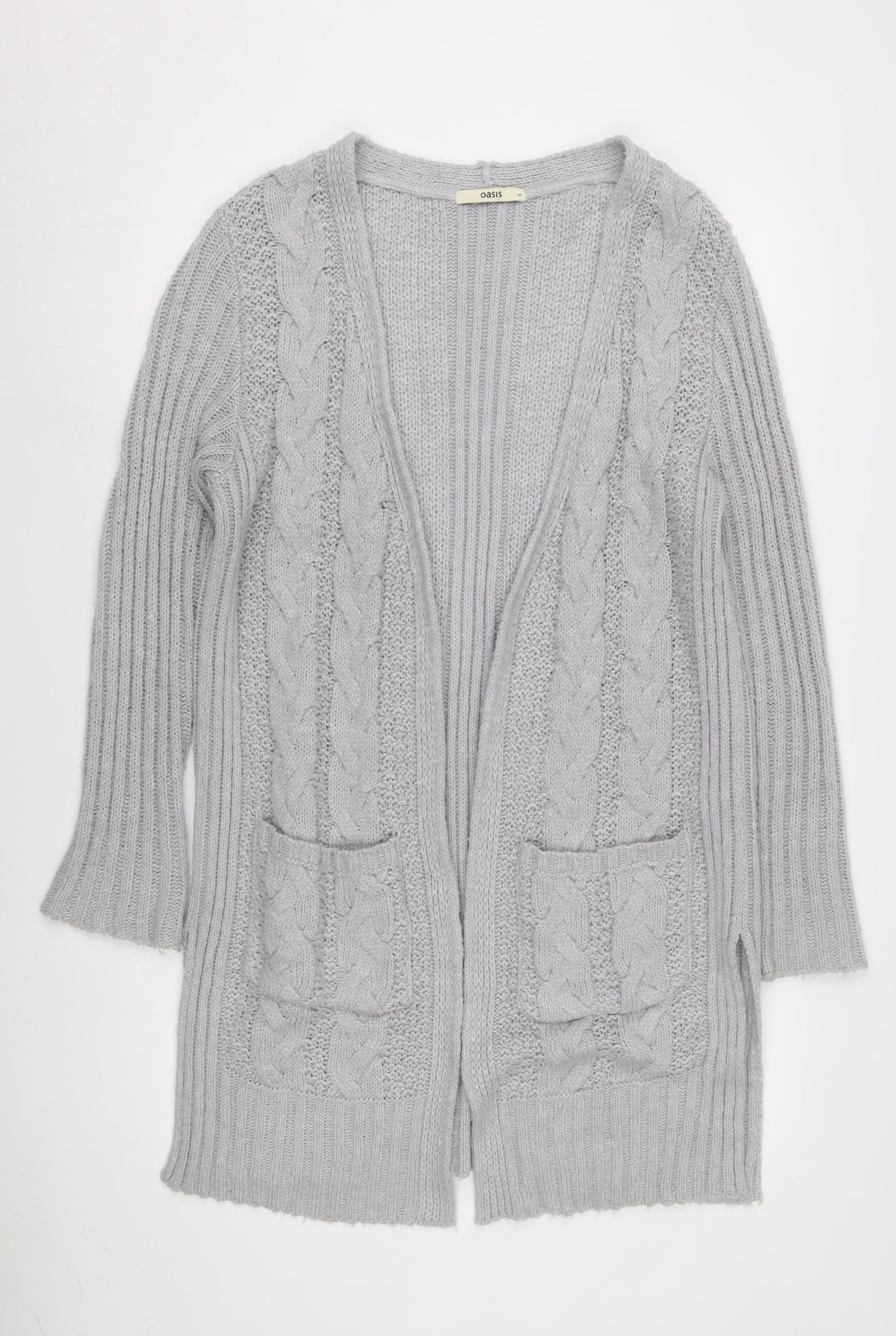 Womens UK Size M Oasis Grey Cardigan Jumper