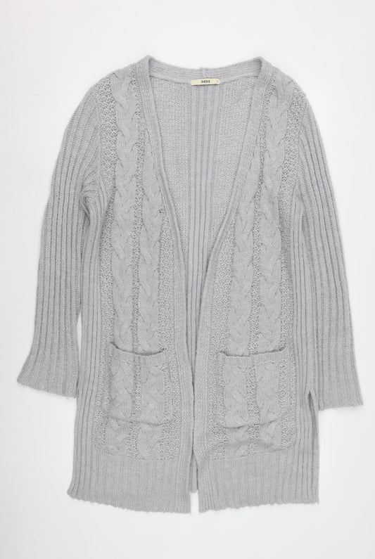 Womens UK Size M Oasis Grey Cardigan Jumper