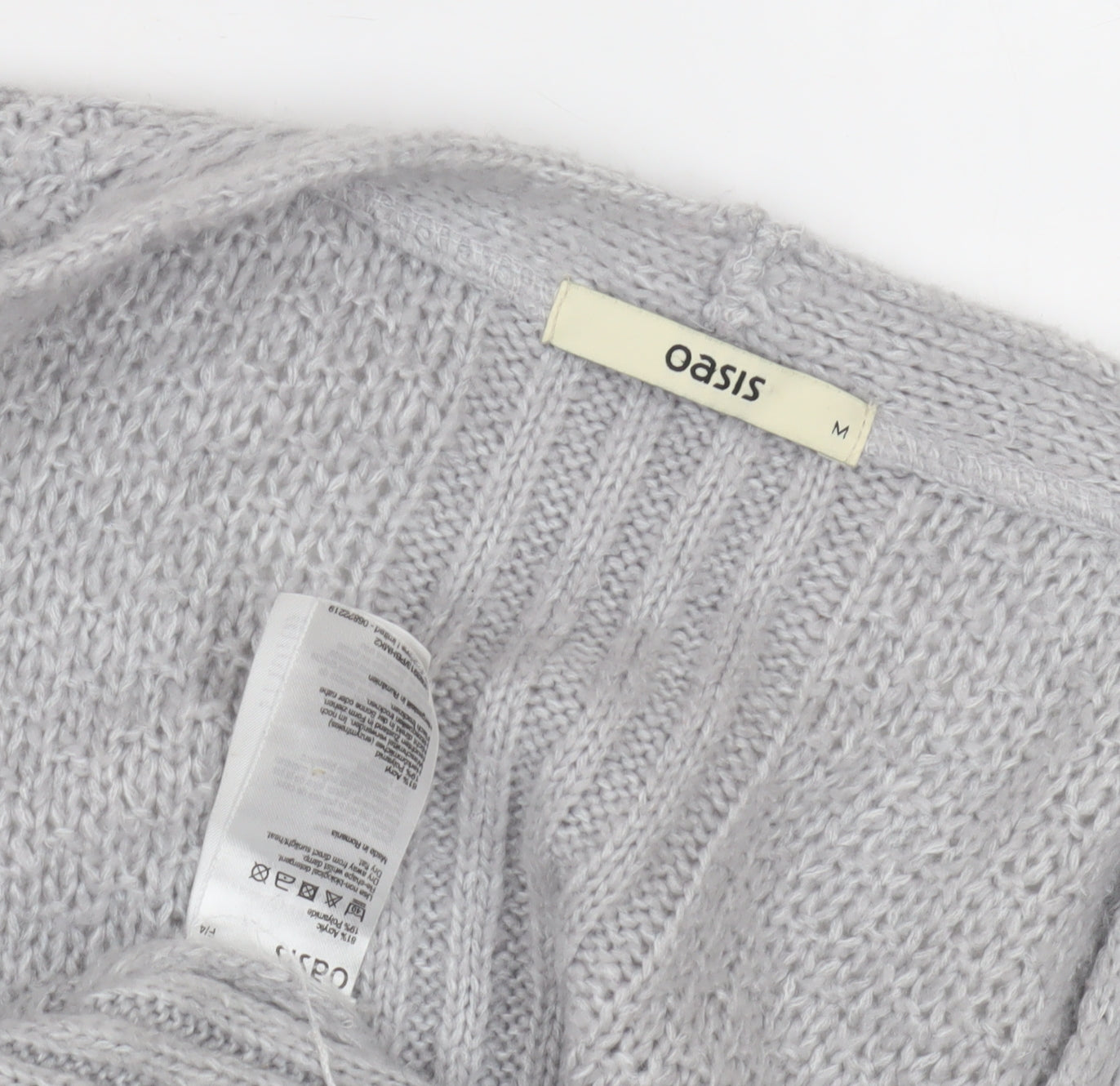 Womens UK Size M Oasis Grey Cardigan Jumper