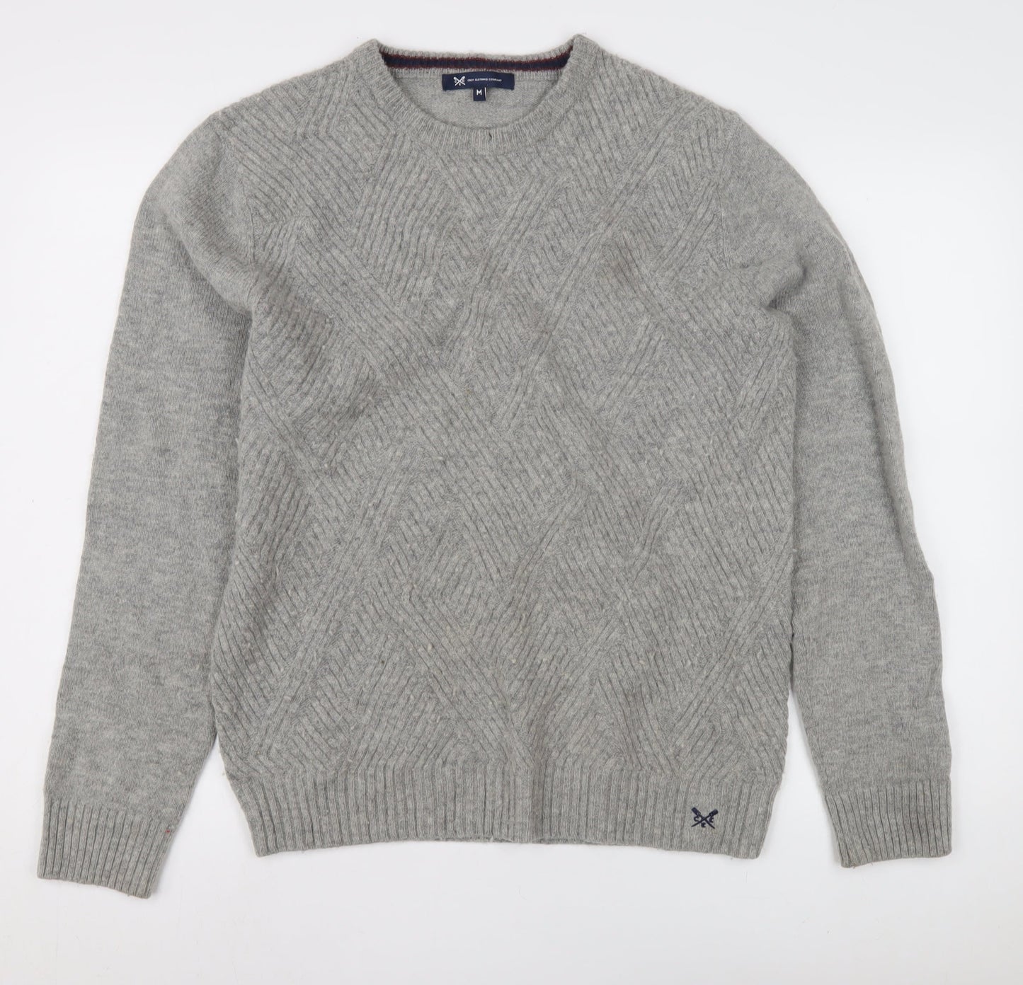 Crew Clothing Company Grey Cable-Knit Pullover Jumper