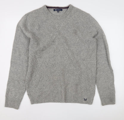Crew Clothing Company Grey Cable-Knit Pullover Jumper