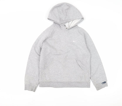 Nike Boys Grey Fleece Pullover Hoodie 9-10 Years
