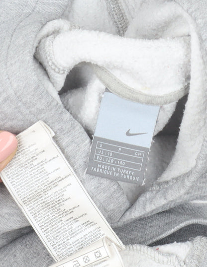 Nike Boys Grey Fleece Pullover Hoodie 9-10 Years