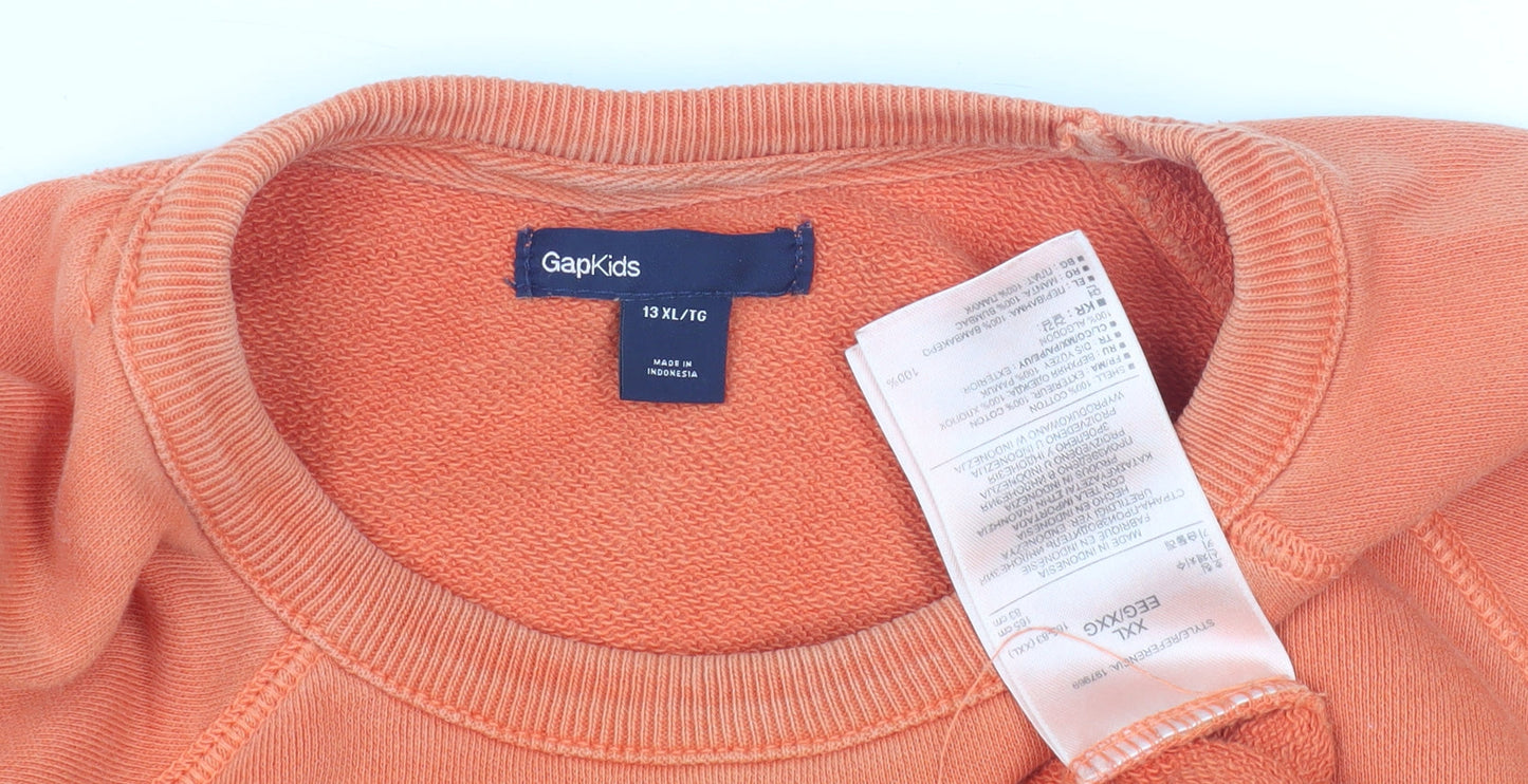 GapKids Boys Orange Baseball Logo Sweatshirt 13-14 Years