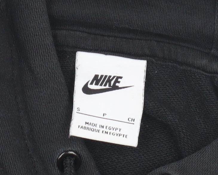 Nike Boys Black Pullover Hoodie with Logo - Size S