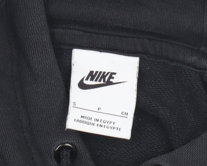 Nike Boys Black Pullover Hoodie with Logo - Size S