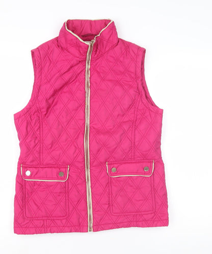 Classic Women's Pink Quilted Waistcoat Size 10 Casual