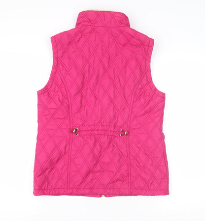 Classic Women's Pink Quilted Waistcoat Size 10 Casual