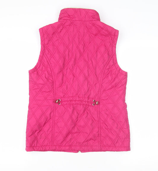 Classic Women's Pink Quilted Waistcoat Size 10 Casual