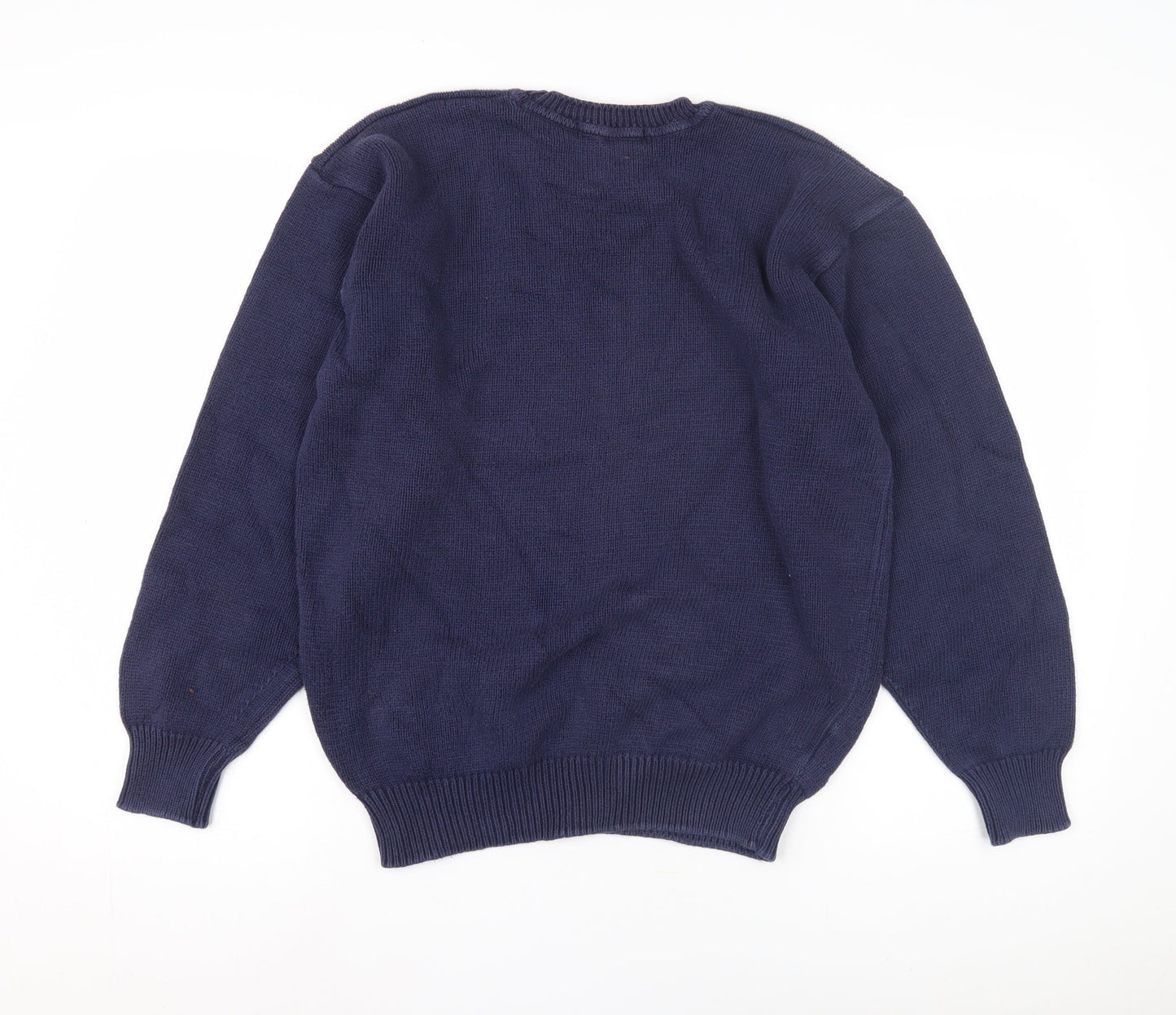 Marks and Spencer Men’s Blue Cotton Pullover Jumper