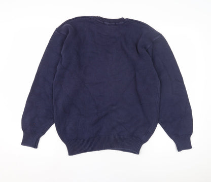 Marks and Spencer Men’s Blue Cotton Pullover Jumper