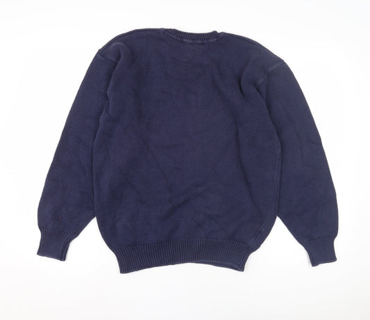 Marks and Spencer Men’s Blue Cotton Pullover Jumper