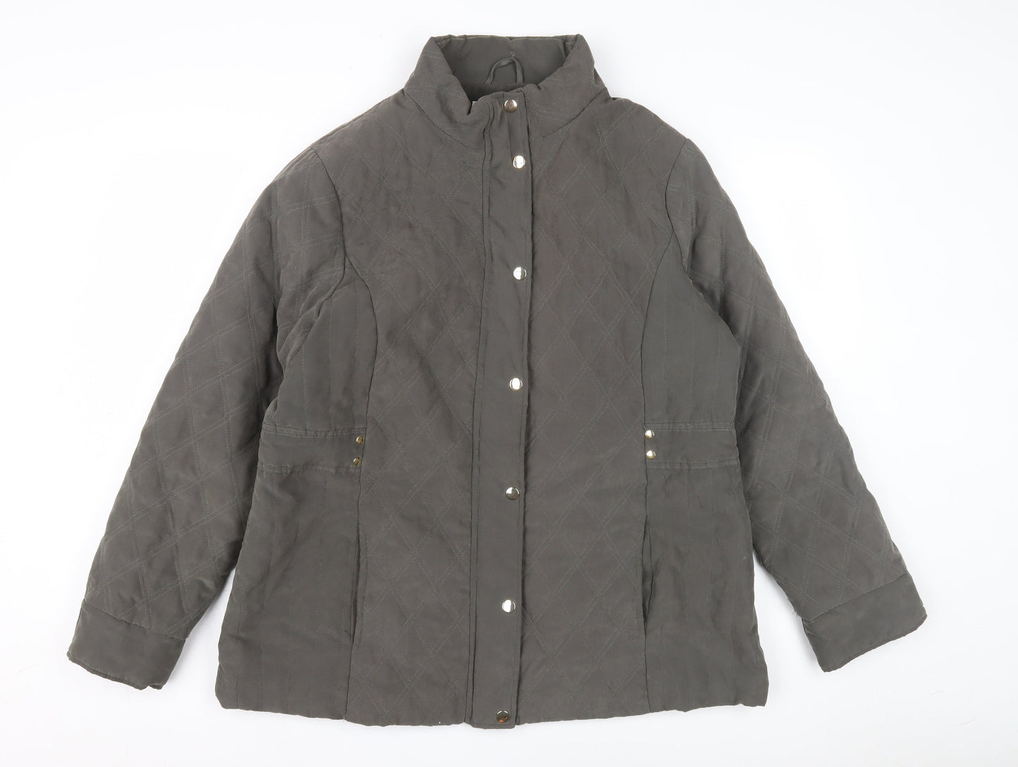 Womens UK Size 14 EWM Grey Quilted Coat