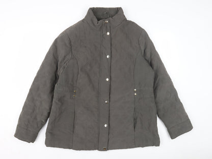 Womens UK Size 14 EWM Grey Quilted Coat