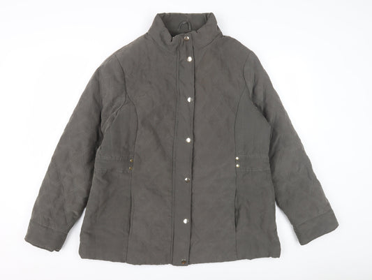 Womens UK Size 14 EWM Grey Quilted Coat
