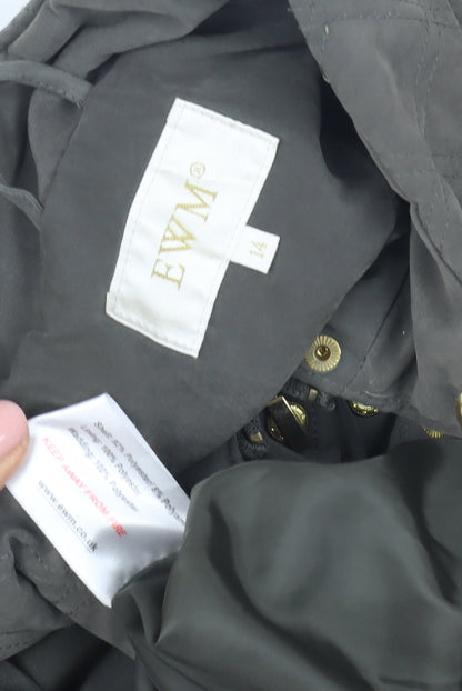 Womens UK Size 14 EWM Grey Quilted Coat