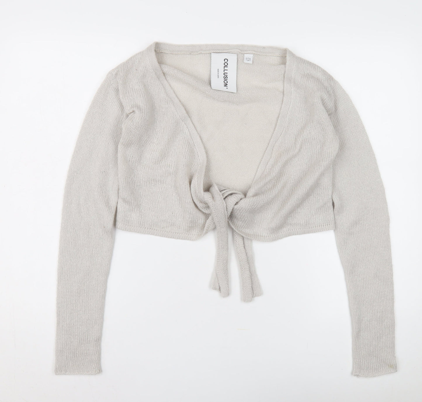 Womens UK Size 10 COLLUSION Ivory Cardigan Jumper