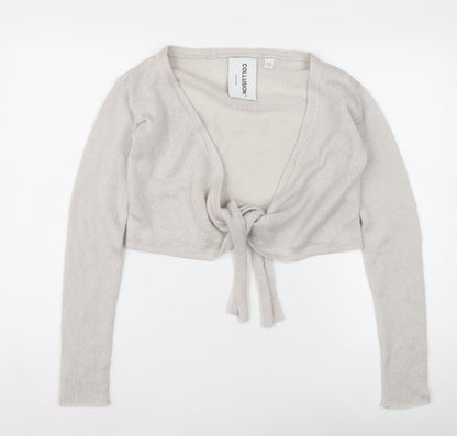 Womens UK Size 10 COLLUSION Ivory Cardigan Jumper